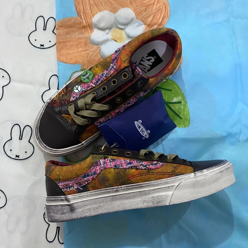 Vans Multicolor Patchwork Low-Top Sneakers with Black Toe